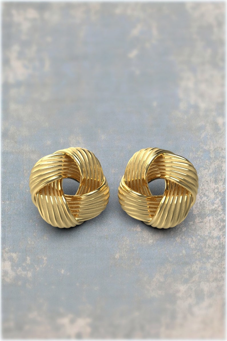 Italian gold love knot earrings Clearance