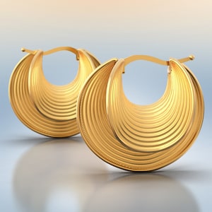 Chunky 14k or 18k Gold Hoop Earrings: Italian Fine Jewelry, Modern Design