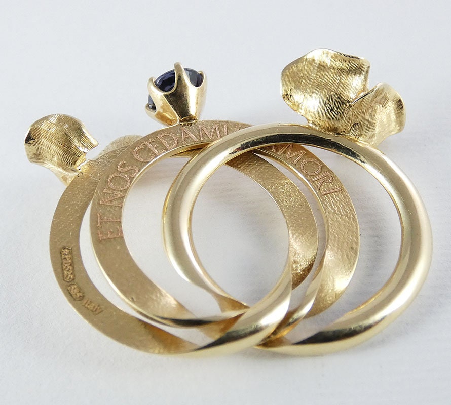 Statement Gold Ring Made in Italy 14k Solid Gold Gimmel Ring. Etsy