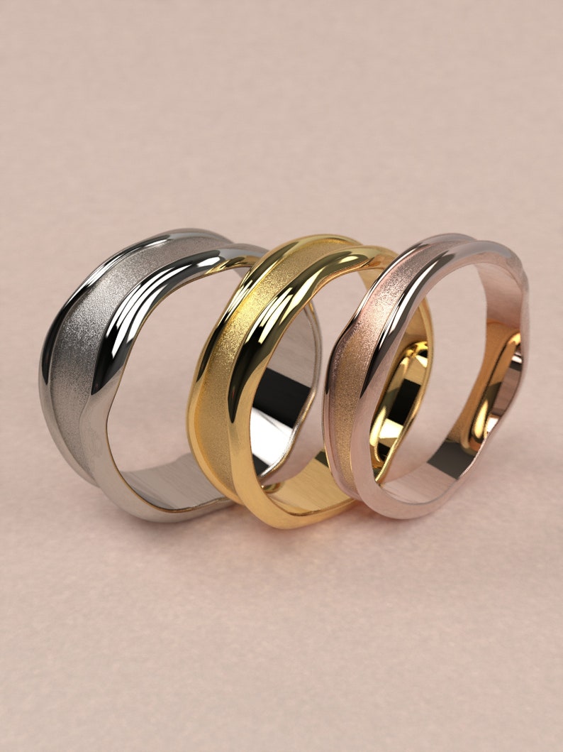 Gold wedding bands women 14k wedding rings solid gold | Etsy