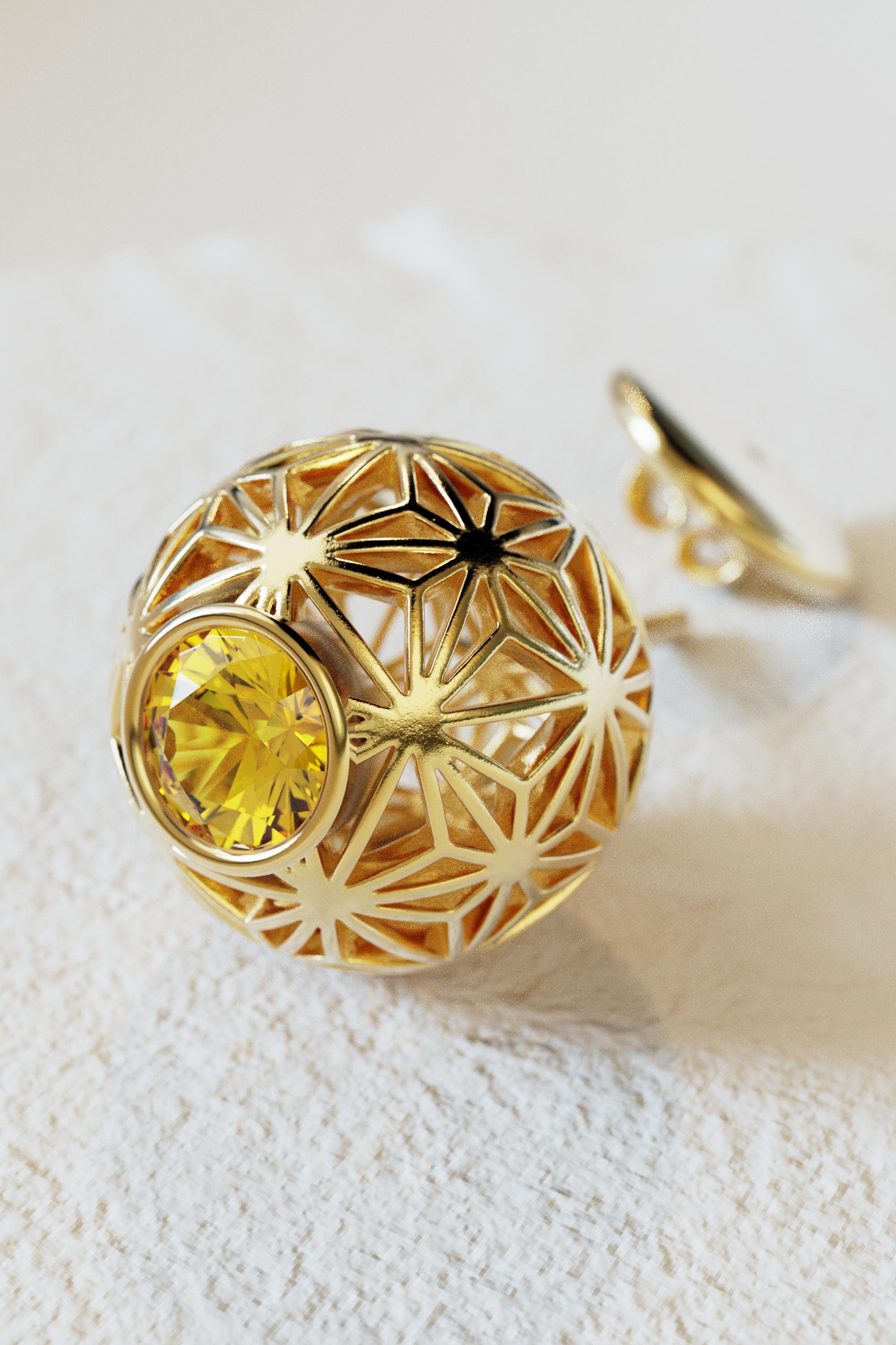 Orecchini A Sfera In Oro Giallo 9K (375), 6 Mm, Design Classico Con Chiusura A Perno Per Donna - 5