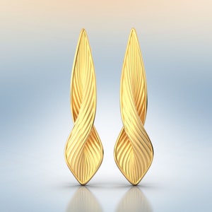 Italian Gold Twisted Earrings: 14k/18k Solid Gold Fine Jewelry
