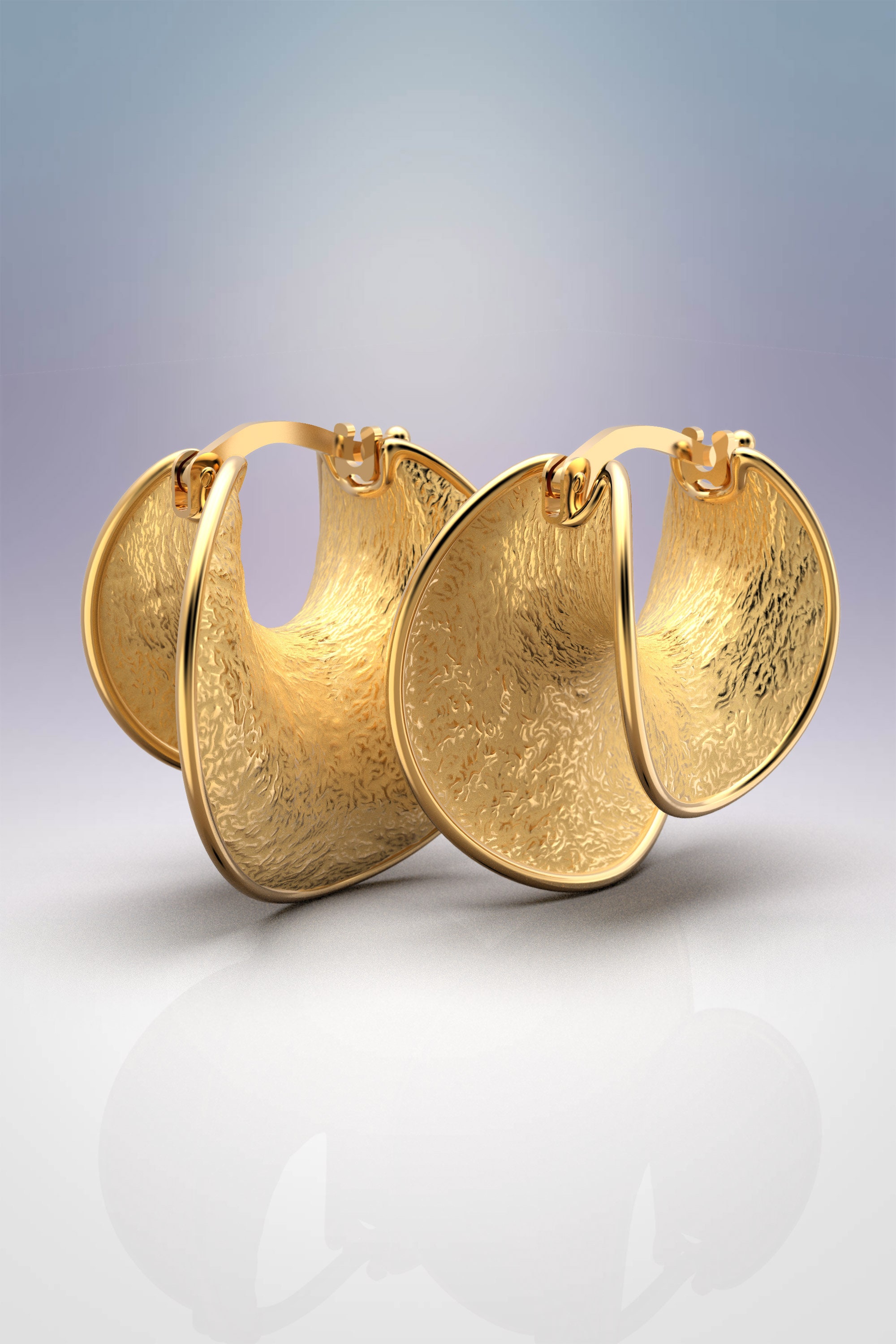 18k Gold Earrings Italy - Etsy