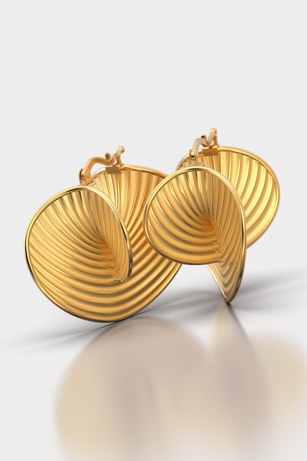 18k Gold Hoop Earrings, 14k Gold Earrings Made in Italy, Italian Gold ...