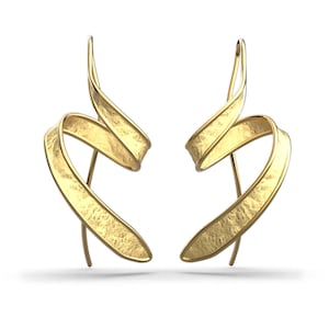14k Gold Twisted Hook Earrings - Italian Fine Jewelry