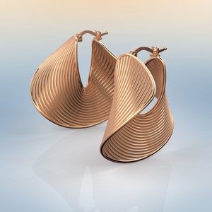 Large Solid Gold Hoop Earrings: Modern Italian Fine Jewelry - Etsy