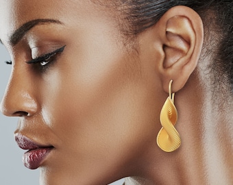 Pendientes colgantes trenzados de oro de 14 o 18 k - Joyería fina italiana