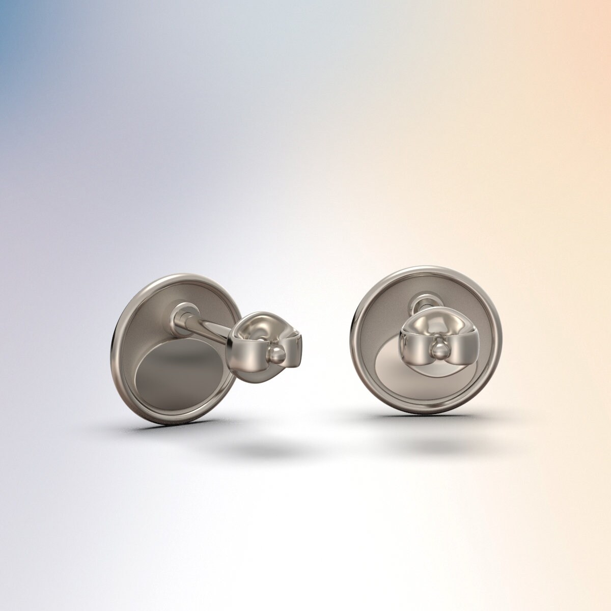 イタリア製ゴールドリーフスタッドピアス：14K/18Kソリッドゴールド