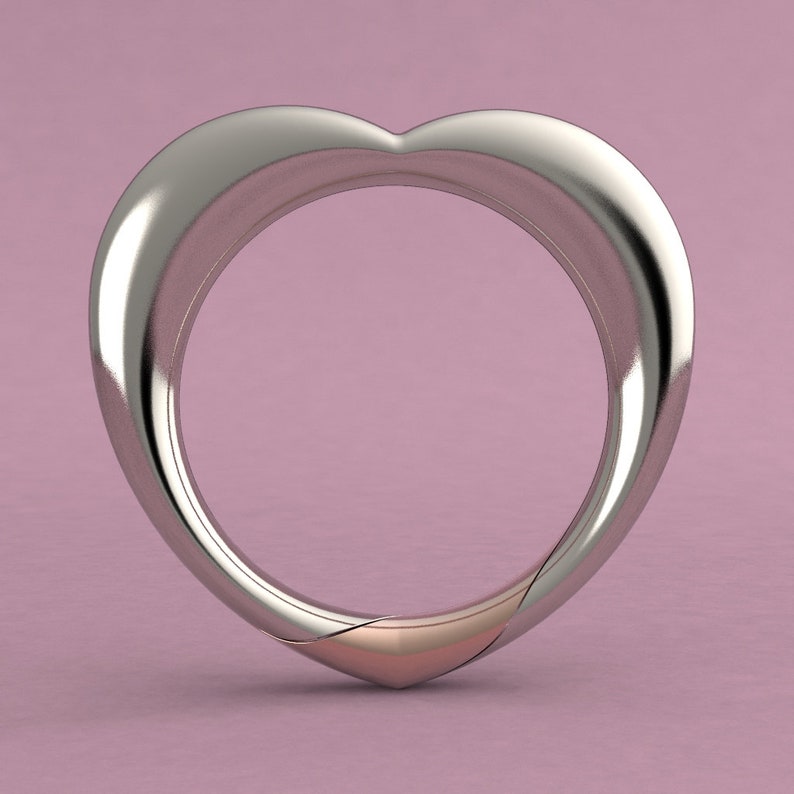 Valentines gift for her 14k heart ring. Gimmel ring in solid Etsy