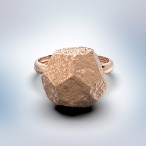 Gold Nugget Ring available in 14k or 18k genuine gold, designed and crafted in Italy by Oltremare Gioielli image 8
