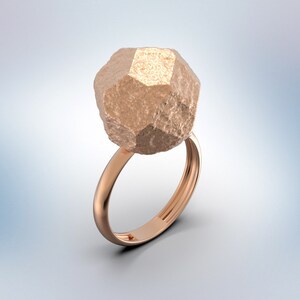 Gold Nugget Ring available in 14k or 18k genuine gold, designed and crafted in Italy by Oltremare Gioielli image 6