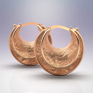 Hoop earrings in 14k or 18k genuine gold, hoop earrings made in Italy by Oltremare Gioielli. Italian fine jewelry, organic gold jewelry image 4