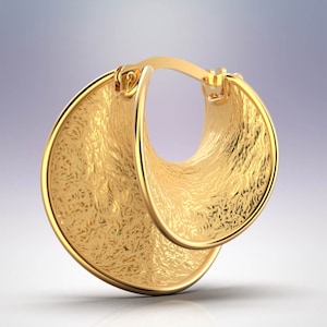 Hoop earrings in 14k or 18k genuine gold, hoop earrings made in Italy by Oltremare Gioielli. Italian fine jewelry, organic gold jewelry image 8