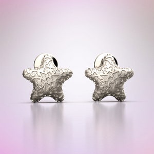 Damascene Gold Starfish Studs: Italian Nautical Earrings image 7