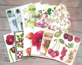 12 St. Servietten MIX, Papier Servietten - 33x33cm - Set 5