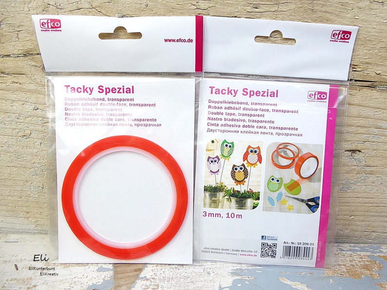 10m ab 0,23EUR/m Tacky Spezial 3mm / 6mm doppelseitiges Klebeband transparent 6150/6151 Bild 3