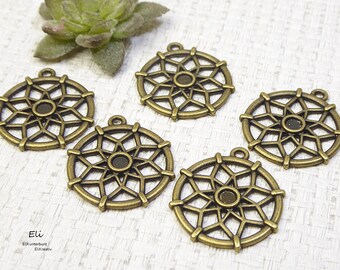 5x Anhänger TRAUMFÄNGER - antik bronzefarben, Charm Mix, Journal Embellishment - br-14