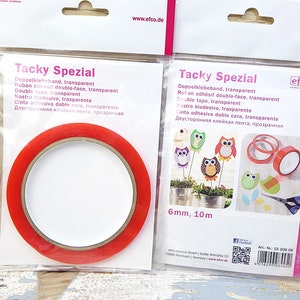 10m ab 0,23EUR/m Tacky Spezial 3mm / 6mm doppelseitiges Klebeband transparent 6150/6151 Bild 4