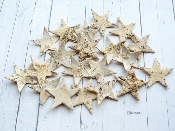 20x Sterne Birch Bark Natural Birch Star 40 Mm 5801