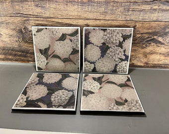 Hydrangeas in Bloom-Ceramic Drink Coaster Set