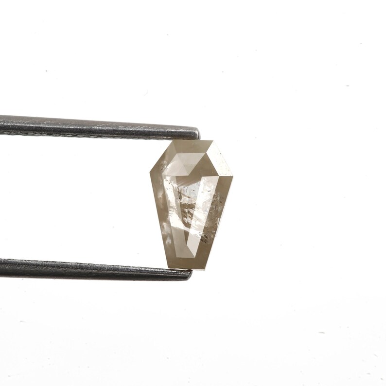 Salt and Pepper Diamond Fancy Yellowish Color Coffin Diamond 1.02 Carat