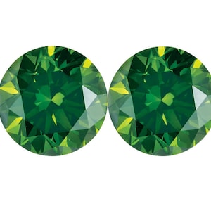 Wholesale Natural Green Diamond ! Fancy Green Color Round Brilliant Cut Diamond Pair ! 3.00 MM VS Clarity Loose Diamond ! Natural Diamonds