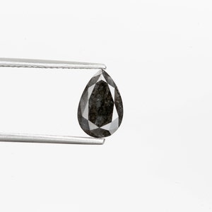 1.77 Ct Salt and Pepper Pear Diamond: Unique Gray Loose Diamond