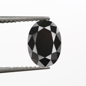 1.62 Carat Oval Black Diamond: AAA+ Quality Loose Diamond