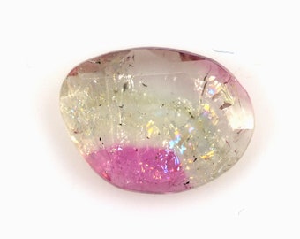 Tourmaline Polki Faceted 1.05 cts 8x10 mm 2 mm bi color Natural Tourmaline Loose Gemstone For making Beautiful Designer Jewelry 7479