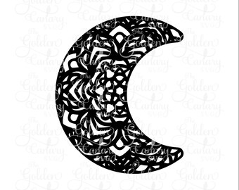Download Mandala moon svg | Etsy