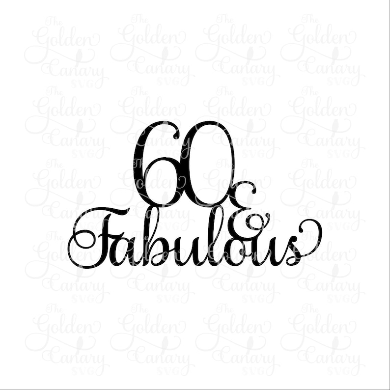 60 & fabulous cake topper / 60 birthday / birthday decor / | Etsy