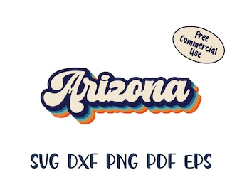 Vintage Arizona SVG | Retro Arizona State Cut File – PNG, DXF, eps, Instant Download | Arizona Outline | Cricut & Silhouette