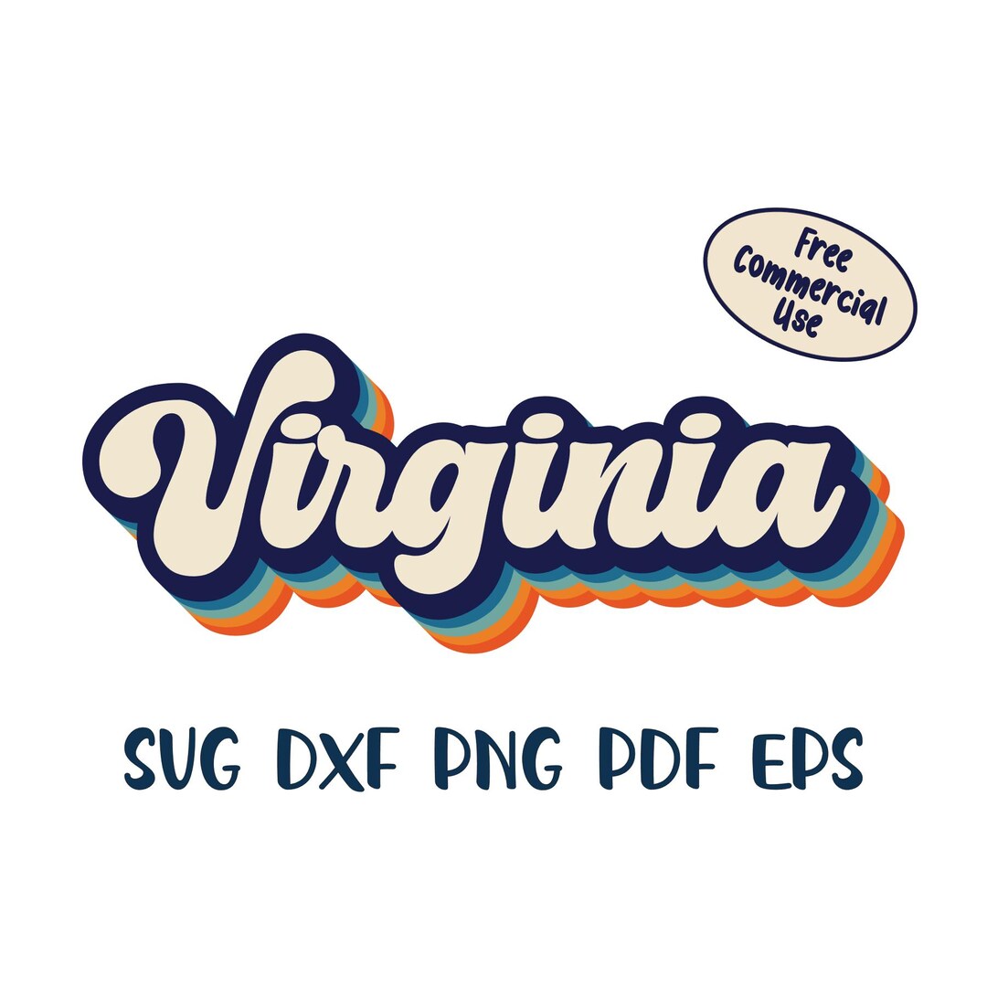 Vintage Virginia SVG | Retro Virginia State Cut File – PNG, DXF, Eps ...