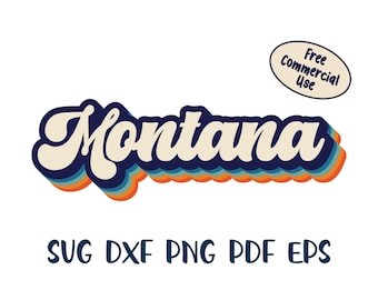 Vintage Montana SVG | Retro Montana State Cut File – PNG, DXF, eps, Instant Download | Montana Outline | Cricut & Silhouette