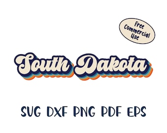 Vintage South Dakota SVG | Retro South Dakota State Cut File – PNG, DXF, eps, Instant Download | South Dakota Outline | Cricut & Silhouette