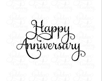 Happy Anniversary cake topper, golden anniversary, cake topper, cake decorations, wedding anniversary, wedding cake, svg dfx png pdf jpeg