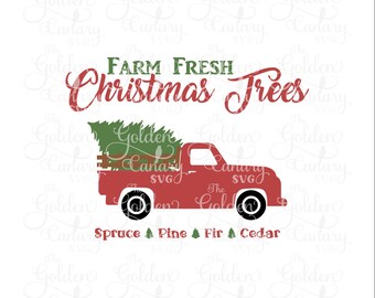 Arbres de Noël frais de ferme, décalque fichier chaleur presse transfert htv fer sur, téléchargement de décor de Noël, signe de toile, svg dfx png pdf jpeg