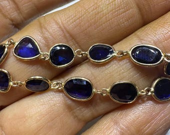 14K Gold necklace,14k sapphire necklace ,14k gold sapphire necklace,Blue sapphire necklace ,gem stone necklace
