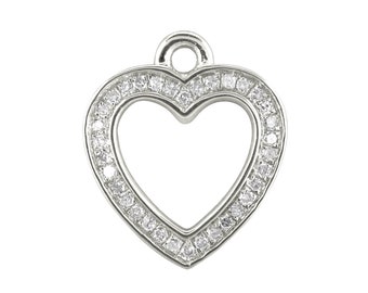 14K Gold charm,14k heart charm,Diamond charm,14k gold diamond charm,gold charm,14k diamond charm,14k diamond jewellery