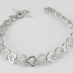 10K Gold Bracelet,White gold bracelet,Yellow gold bracelet,Rose gold bracelet,White Diamond gold bracelet,10K gold heart bracelete