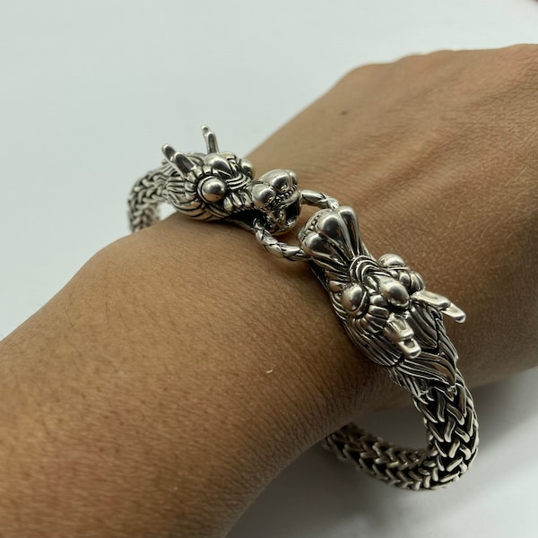 Bali bracelet,sterling silver Bali bracelet,bracelet from Bali,dragon bracelet,dragon face bracelet