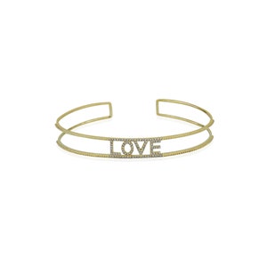 14K Gold cuff bangle,White gold cuff bangle,14k love bangle,love bengal ,White Diamond cuff bangle,gold cuff bangle