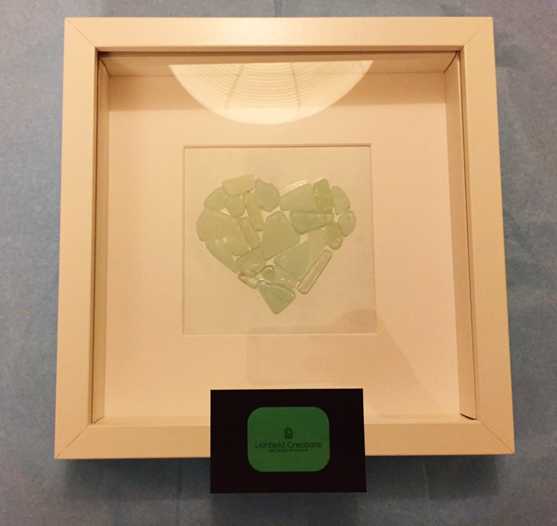 Sea Glass Art Heart Etsy