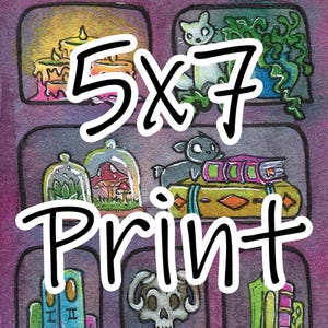 5x7 Fine Art Print of Original Watercolor Painting Fantasy Cute Illustration