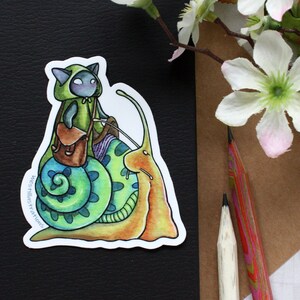 Snail Mail Rider | 3” Vinyl Sticker | Die-Cut Sticker | Waterproof Sticker | Stickers for Water Bottles | Laptop Sticker | Watercolor