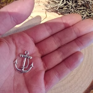 lot de 2 pendentifs marins, ancre argent vieilli image 6