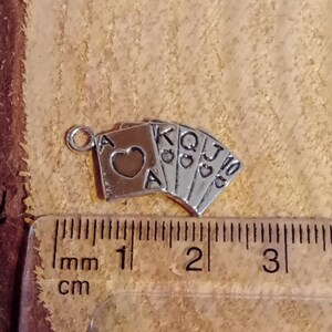 set of 5 silver card game pendants image 4