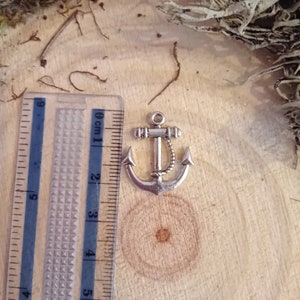 lot de 2 pendentifs marins, ancre argent vieilli image 4