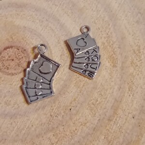 set of 5 silver card game pendants image 3
