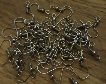 set of 50 silver earring hooks